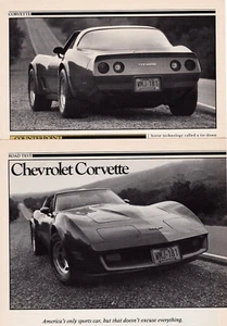 Chevy CORVETTE Coupè 1980, TESTA STRADALE dettagliata da USA auto Mag. USA Mail: $3,60 - Foto 1 di 1