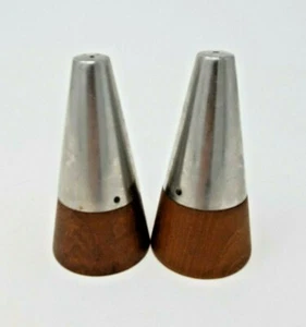 Salero y pimentero Mid Century madera/metal - Dinamarca - danés moderno - Imagen 1 de 7