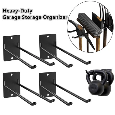 Wall Mounted Garage Organizer Garden Tool Storage Rack Heavy Duty Hanger Holder - Image 1 of 4