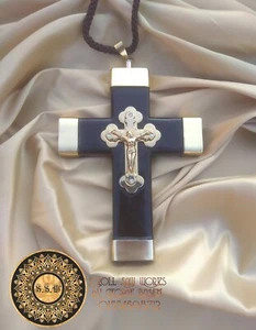 Cruz pectoral hecha a mano personalizada "Incrustaciones de latón" para obispos - Imagen 1 de 7