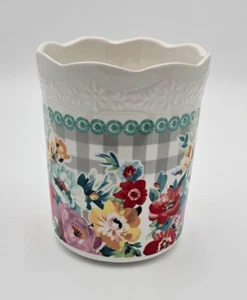 Pioneer Woman Kitchen Utensil Holder Farmhouse Floral Scalloped Top - Picture 1 of 7
