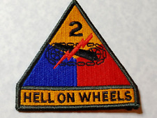 NEW 2nd ARMOR DIVISION "HELL ON WHEELS" COLOR PATCH Merrowed Edge 3.75" Reg