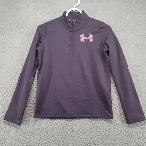 Under Armour Shirt Boys Youth Medium Pullover Lightweight 1/4 zip Coldgear Loose - Picture 1 of 9