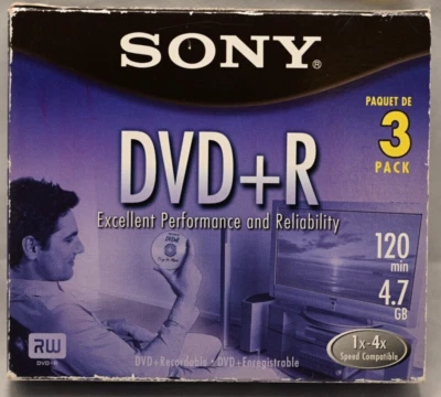 Sony DVD+R 3 Pack, 120 Min. 4.7 GB - Image 1 of 2