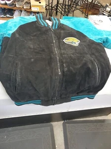 Chaqueta Jacksonville Jaguars Vintage Cuero Gamuza NFL Cremallera Bombardero Talla XL Nueva con Etiquetas - Imagen 1 de 21