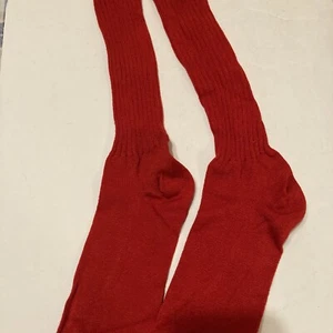 Vintage einfarbig rot dünn Damen gerippt lange Bündchen Daunen Baumwolle Sockengröße 9-11 - Bild 1 von 2