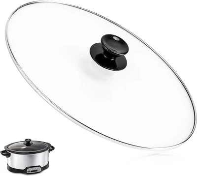 EFP Crock Slow Cooker Pot Lid Oval for Hamilton Beach Crock Pots 7 Quart Glass