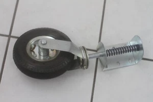 Rueda de puerta de 8" de alta resistencia con resorte para puerta de tubo de metal y madera - Imagen 1 de 4