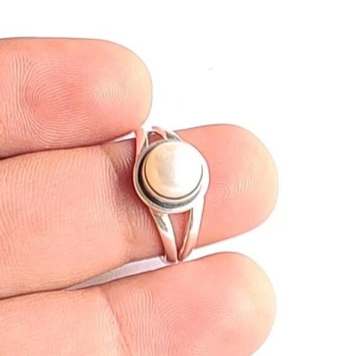 Pearl 925 Sterling Silver Handmade Beautiful Fine  Ring All Size Available - Image 1 of 4