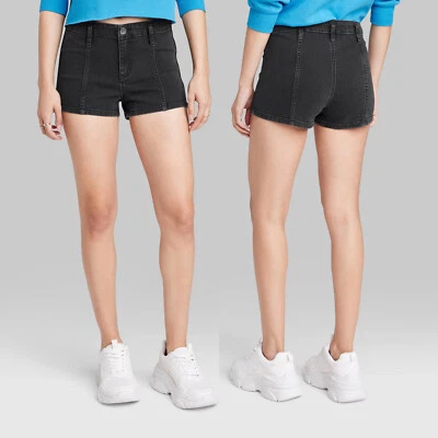 Size 8 - Womens Super-High Rise Seamed Jean Shorts - Wild Fable - Black Wash - Image 1 of 4