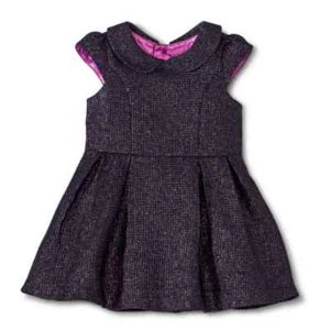Cherokee Infant & Toddler Girls Black & Purple Glitter Party Dress Holiday - Picture 1 of 1