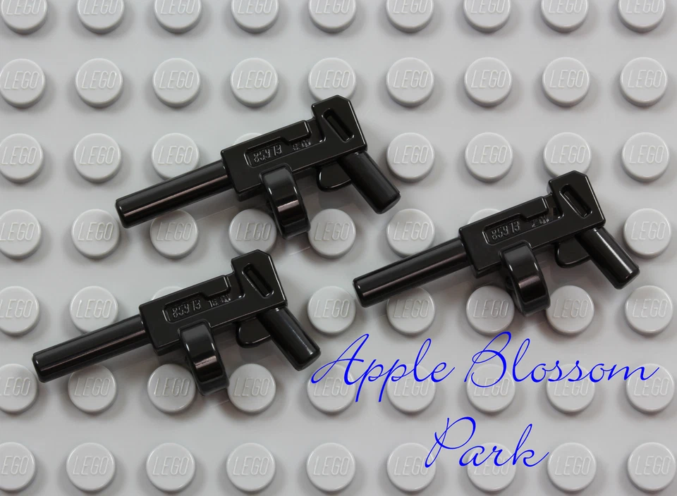 NUEVO Lote/3 Lego Minifigura PISTOLA TOMMY NEGRA - Joker/Batman Revista Redonda Juego de Armas Foto 1 de 1