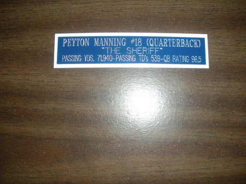 PEYTON MANNING (COLTS) ENGRAVED NAMEPLATE FOR PHOTO/DISPLAY/POSTER Cover