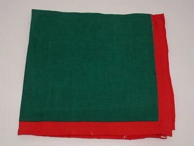 (6) Lintex Handcrafters Cotton Napkins ~ Green w Red Border 20" x 20" Square NEW - Image 1 of 3