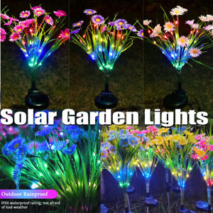 Lumières à fleurs solaires DEL jardin extérieur cour patio décoration lampe pieu Noël