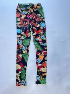 LuLaRoe L/XL Black Fireplace Tree Christmas Holiday Leggings B35 - Picture 1 of 2