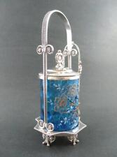 FORBES #258 - BLUE polka dot JAR hp Enamel decor - antique PICKLE CASTOR