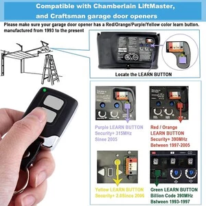 Garage Door Opener Remote, for Lift Master Chamberlain Craftsman Garage Door - Picture 1 of 5