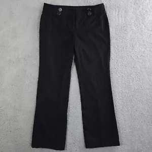 Ann Taylor Pants Womens 6P Petite Black Lindsay Button Tab Bootcut Trousers - Picture 1 of 14