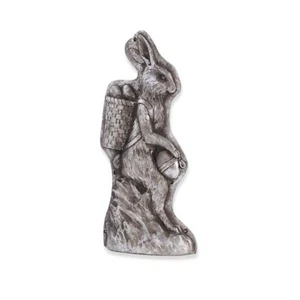 Primitive Antique Vtg Tin Style Easter Bunny Rabbit Silver Resin Chocolate Mold - Picture 1 of 2