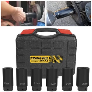 6 Pack Crank Bolt Socket Set 17/19/21/22/24/27mm Harmonic Balancer Socket - Picture 1 of 11