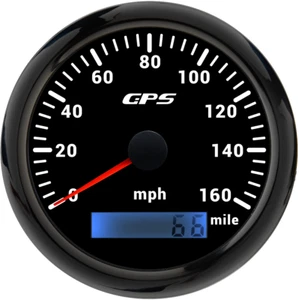 85MM Black GPS Speedometer 0-160MPH Gauge Waterproof Fit Motorcycles Boat Car - Picture 1 of 16