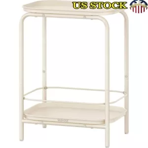 2-Tier Storage Side Table Outdoor Accent End Table Coffee Table Plant Stand New - Picture 1 of 6