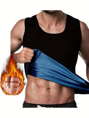 Mens Sauna Suit Sweat Shirt Weight Loss Waist Trainer Body Shaper Tank Top Vest. - Image 1 of 4