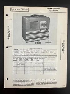 SAMS PHOTOFACT FOLDER 12-14 GENERAL TELEVISION RADIO MODEL 21A4 - Picture 1 of 1