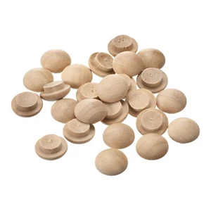 Tapones de madera, 25 piezas 15 x 10 mm - Tapones superiores con botones de madera de haya para silla de escalera artesanal - Imagen 1 de 6