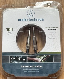 NEW; 10 ft. Guitar / Instrument cord Audio-Technica 1/4" to 1/4" Plug Male. - Picture 1 of 2
