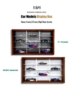 1/64 Diorama Hanging Display Box Case 12x Diecast Car Slots For Cars Lot - Picture 1 of 13