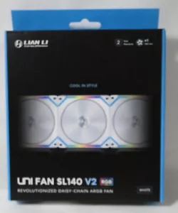 Lian Li UNI Fan SL 140V2 RGB Fan 140mm White 1-Pack NEW ! - Picture 1 of 4