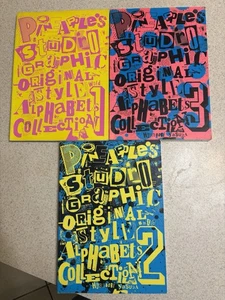 Lot of 3 Pineapple's Studio Graphic Original Style Alphabets Collection Yasuda - Picture 1 of 17