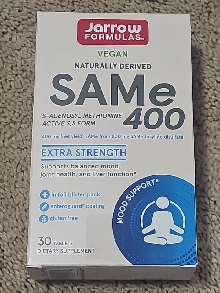 JARROW FORMULAS SAMe 400 SOPORTE ESTADO DE ÁNIMO EXTRA FUERZA 30 COMPRIMIDOS CADUCADO 10/2026 Foto 1 de 4