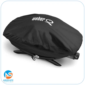 Weber Premium Grill Cover Portable BBQ Cover Fits Q 100/1000 Series, Black 7117 - Picture 1 of 3