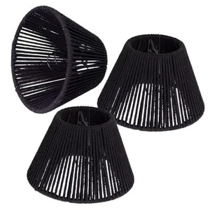 Boho Decorative mini lamp shade Unique barrel clip-on lampshades, set of 3 - Picture 1 of 7