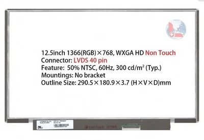 A+ 12.5inch LP125WH2-SLT3 HD LCD Screen for Fujitsu LifeBook T732 CP592448-01 - Image 1 of 4