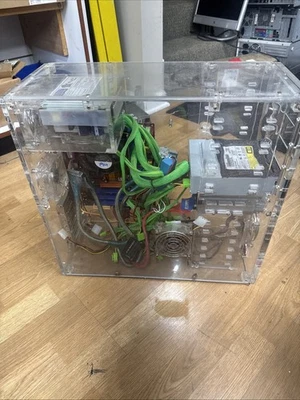 LOGISYS Computer Clear Acrylic ATX Mid Tower Case Pre-assembled Vintage - Image 1 of 4