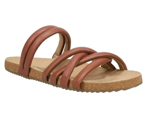 COCONUTS by Matisse Zurie Slide Brown Strappy Leather Sandals Womens Size 9 - Picture 1 of 4