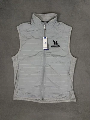 New Southern Tide Vest Jacket Mens Medium Gray Abercorn Perforated Tide To Trail - Image 1 of 4