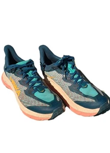 Hoka One One Mafate Speed 4 Damen-Traillaufschuhe Größe 10B blau/koralle - Bild 1 von 6