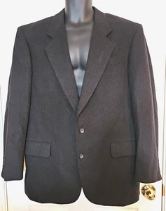 Vintage Oscar dela Renta Herren 42R Schwarz Wolle Kaschmir Mischung Blazer Sport Mantel Jacke - Bild 1 von 6