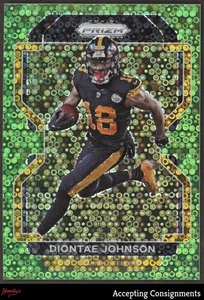 2021 Panini Prizm Prizms No Huddle Neon Green #250 Diontae Johnson STEELERS 1/5 - Picture 1 of 2