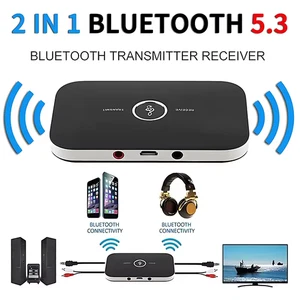 Bluetooth 5.3 Transmitter Receiver 3.5mm AUX RCA TV Home Stereo Audio Adapter US - Picture 1 of 6