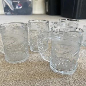Vintage McDonald's Batman Forever Collectors Glass 4x Batman 2x Riddler 1995 VTG - Picture 1 of 7