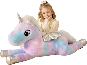 Peluche Unicorno Gigante Morbido Giocattolo,Grande Animali 110Cm XL XXL Enorme G - Foto 1 di 12