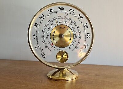 Vintage Jaeger Art Deco Desk Weather-station Barometer And Thermometer • 539.68$