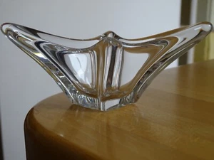 DAUM FRANCE ANCIEN PETIT VIDE POCHE CRISTAL FORME VERSEAU  lg 14 cm - Imagen 1 de 7