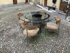 TAVOLO ROTONDO ANNI 70 CON QUATTRO SEDIE